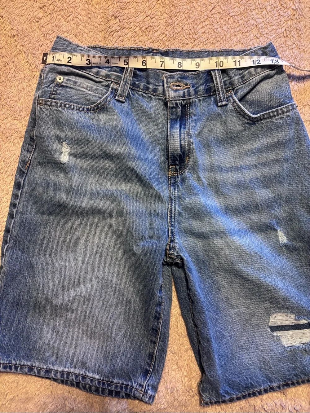 Place Blue Distressed Denim Kids Shorts